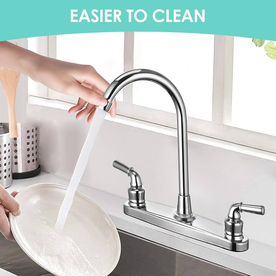 その他 FAUCE TWO RV Non-Metallic Kitchen Faucet Two Handle-High Arch-8